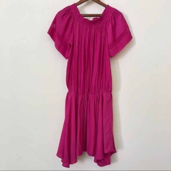 Ramy Brook Jessica Solid Off-The-Shoulder‎ Dress size M hot pink fuchsia party - Picture 3 of 11